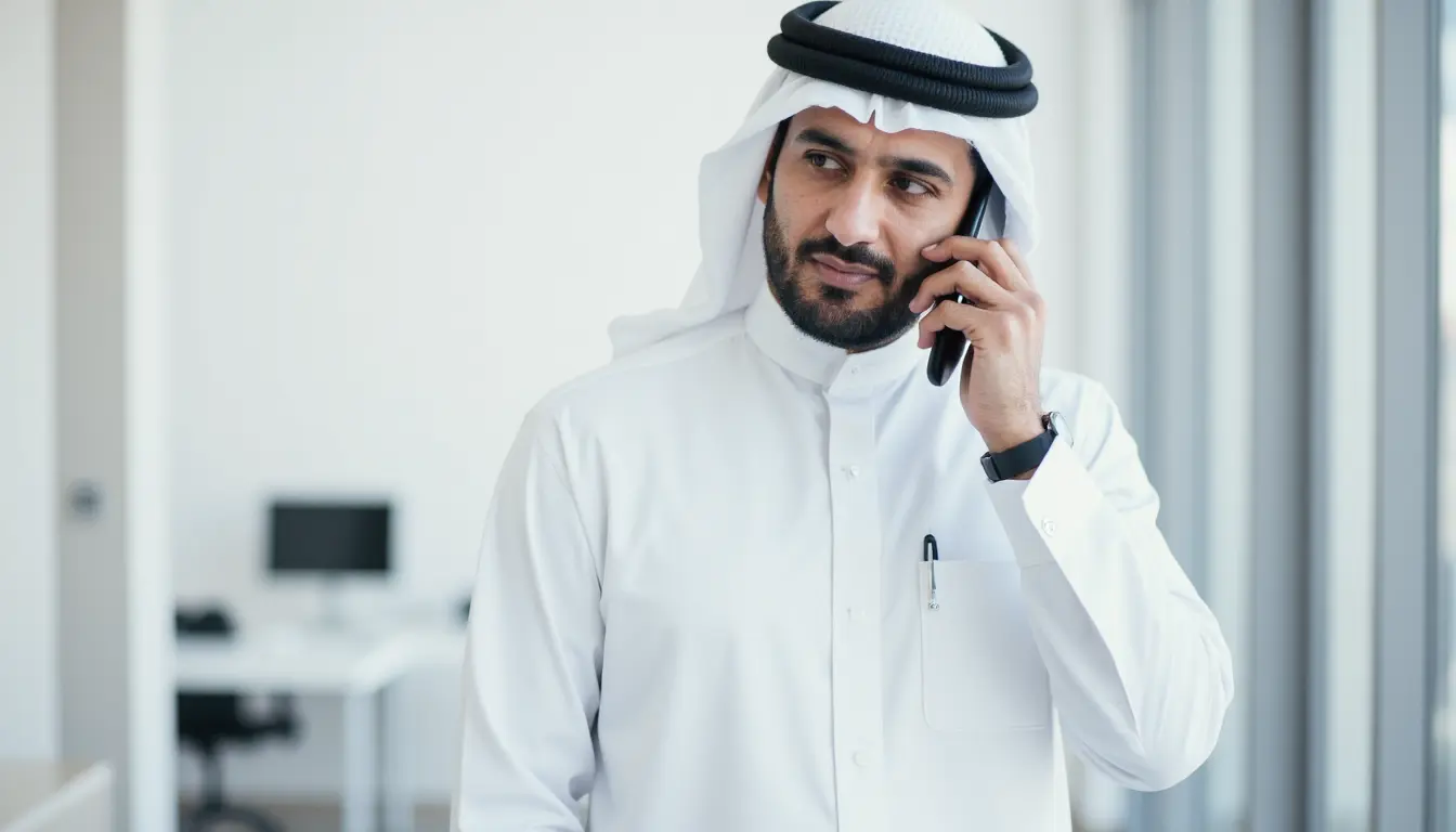 Business owner on a phone call dubai