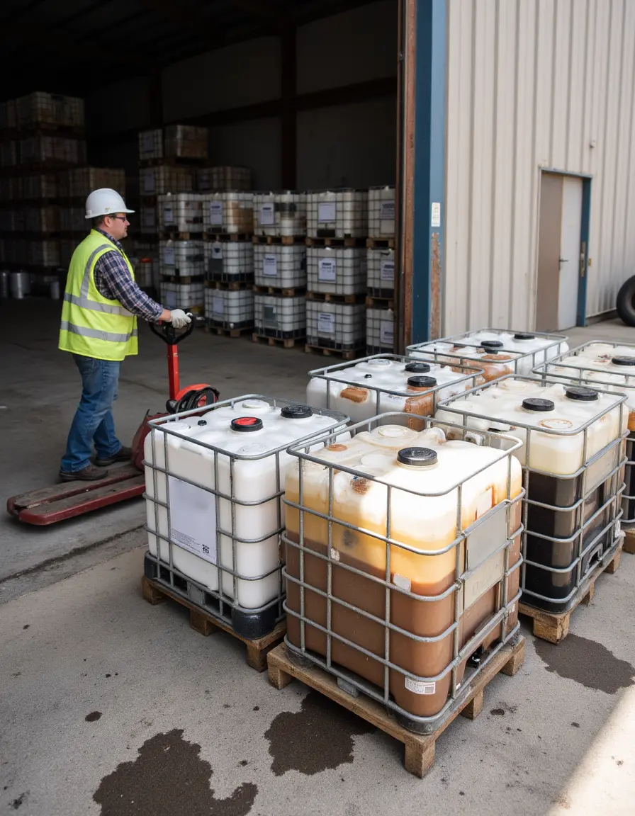 Uco waste oil ibc containers warehouse uae